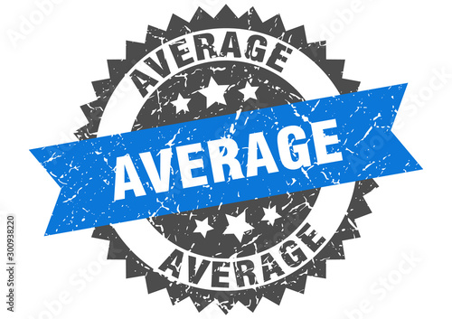 average grunge stamp with blue band. average