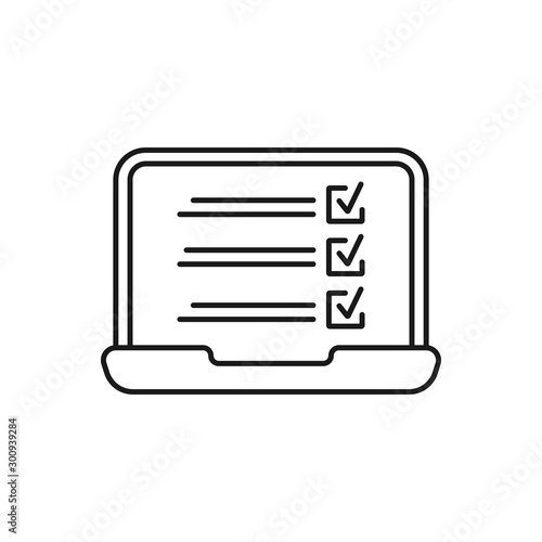 online survey - minimal line web icon. simple vector illustration. concept for infographic, website or app.