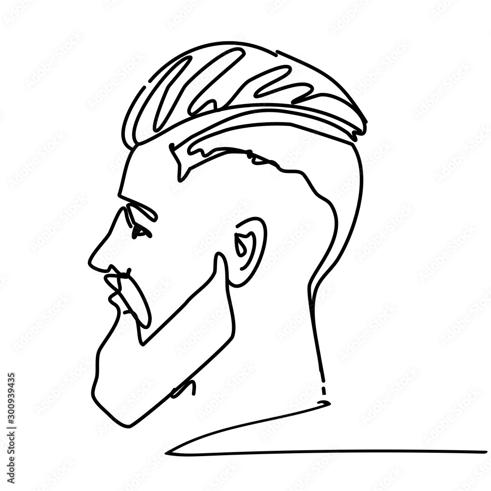 Head. Side view. | Face profile drawing, Profile drawing, Male face drawing