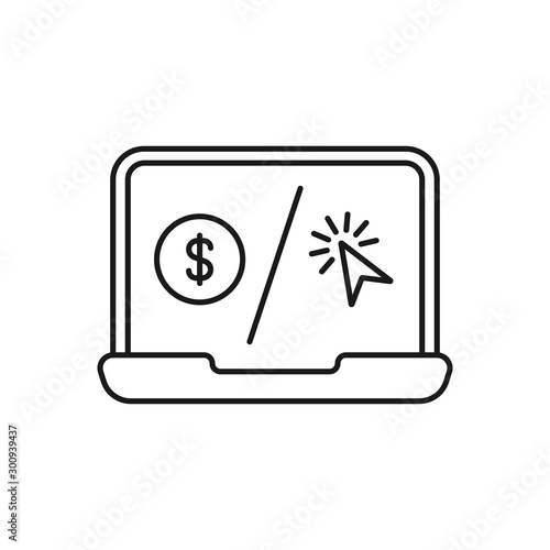 pay per click - minimal line web icon. simple vector illustration. concept for infographic, website or app.