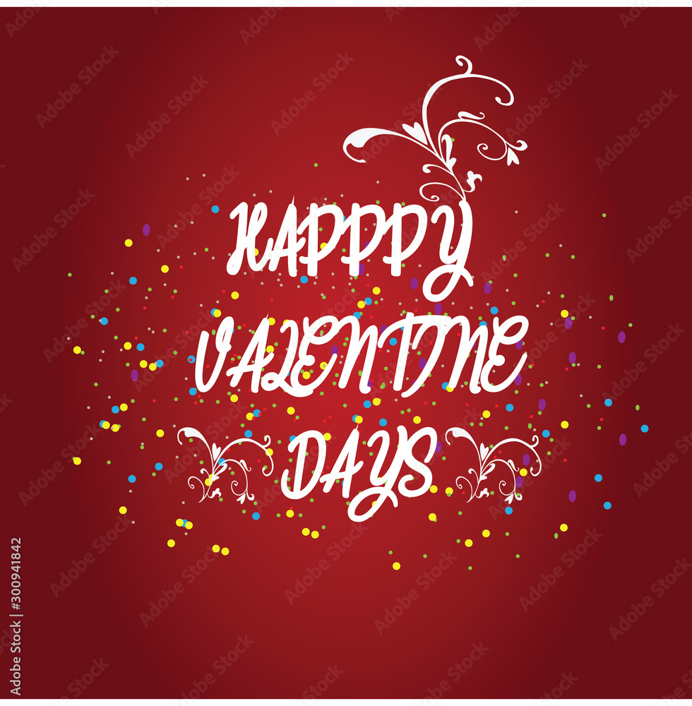 Happy Valentine days Vector and the flower beautiful with the decoration