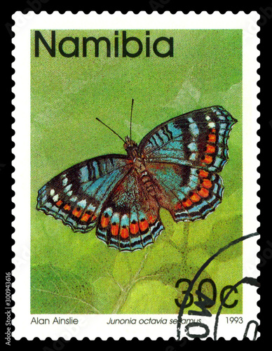 Postage stamp. Junonia Julia Sesamus.