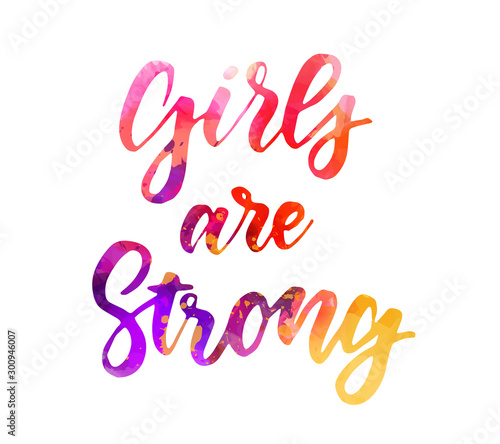 Girls are strong lettering