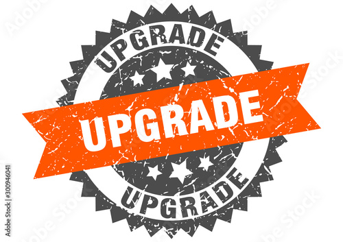 upgrade grunge stamp with orange band. upgrade