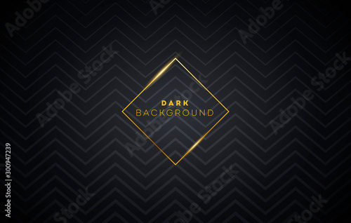 Vector Illustration Dark Premium Background With Luxury Pattern. Black Wallpaper Element.