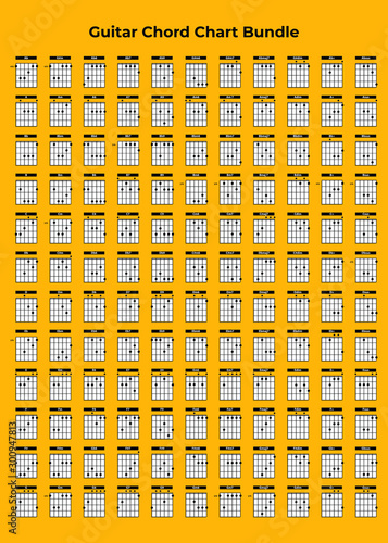 Guitar Chart Bundle vector can you use for web, app, lesson, school etc.