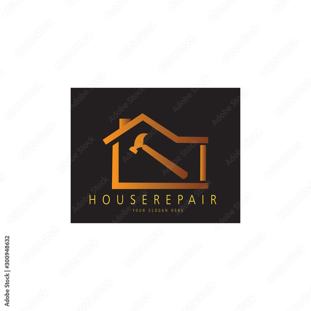 modern logo of repairing house with hammer design for your company modern logo of repairing house with hammer design for your company