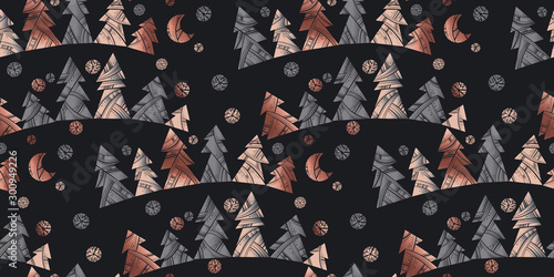 Black and gold xmas tree se...