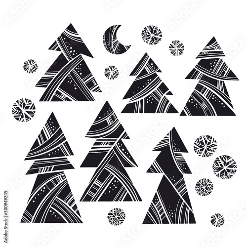 Black and white abstract xm...