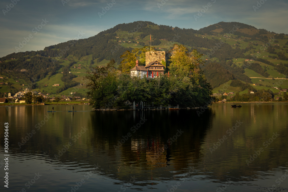 Castle on a Lake in Switzerland
