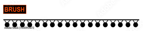 Decorative pom-pom circles brush for fashion and digital illustration. Customizable and colorizable trimming.