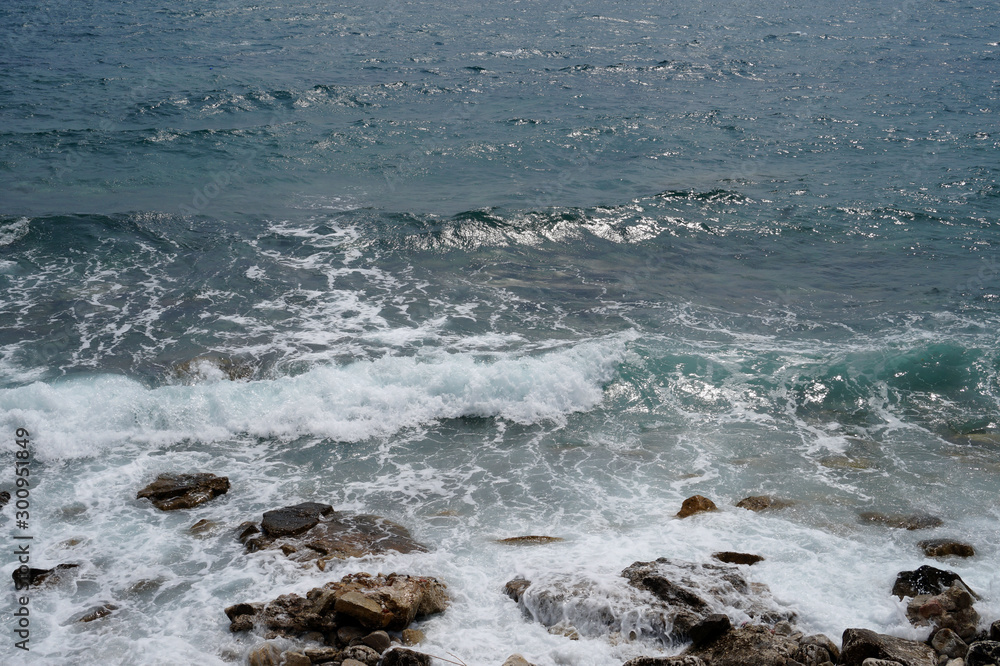 Waves of the sea, rocks 