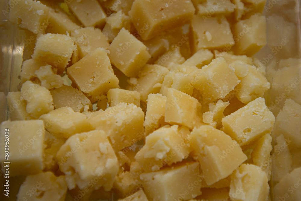 Cured Manchego cheese split into square pieces to taste Cured Manchego cheese split into square pieces to taste