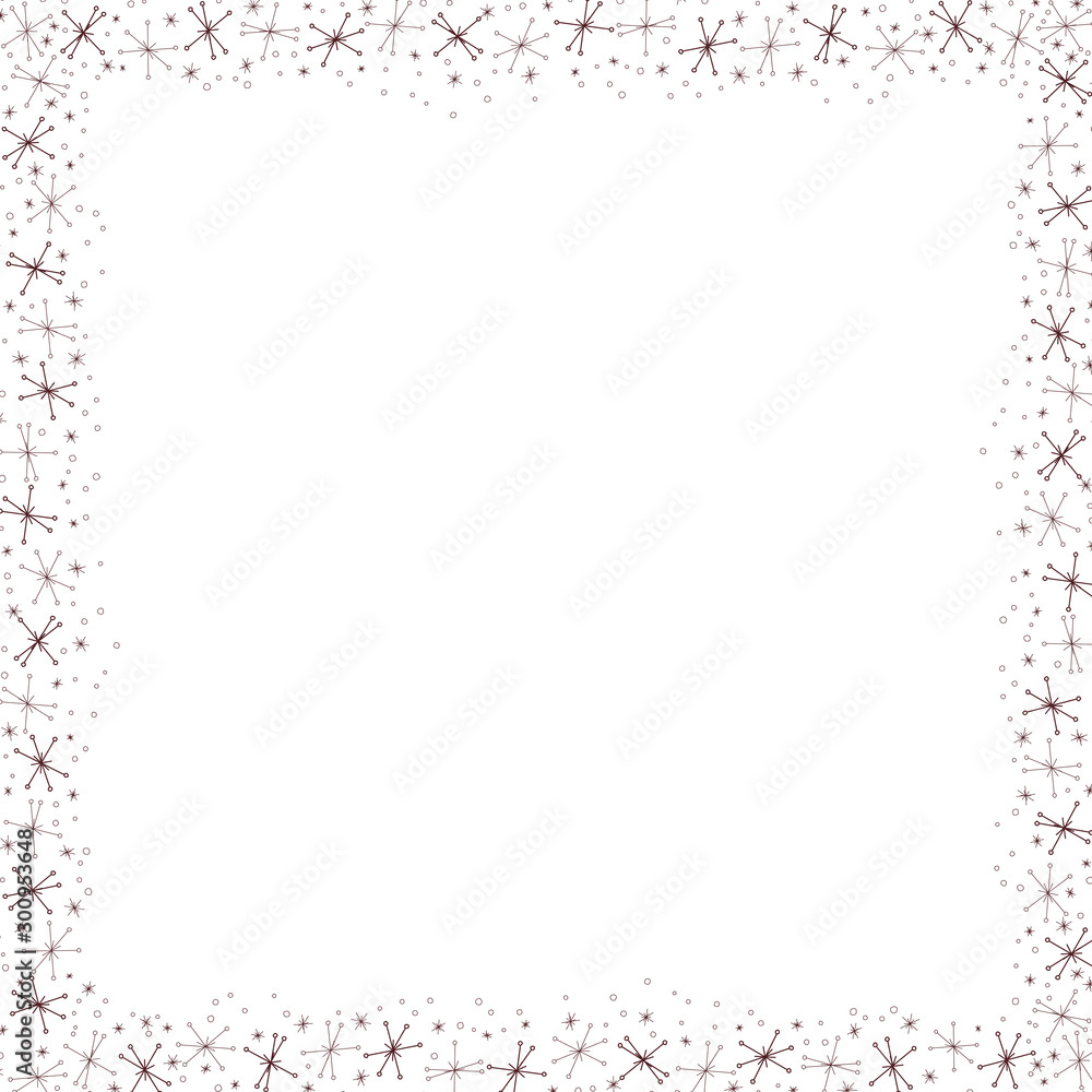 Christmas Abstract Doodle Snowflakes Frame Christmas Abstract Doodle Snowflakes Frame