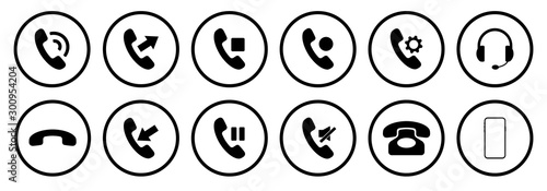 Set of telephone symbols isolated on white photo