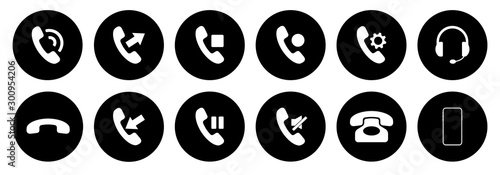 Set of telephone symbols isolated on white