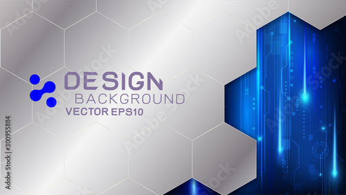 Vector design trendy and digital technology concept. Frame border dimension with light movement and metal texture and copy space. Abstract futuristic technology template.