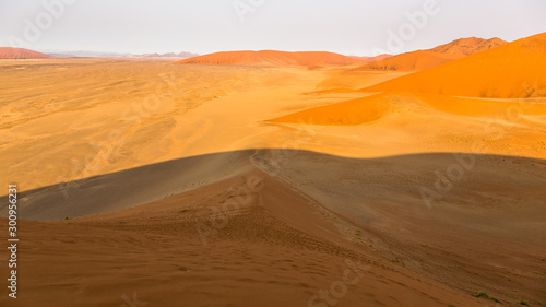 Colourful Namibian dunes in Namibia's Naukluft Park at the end of the day © serge