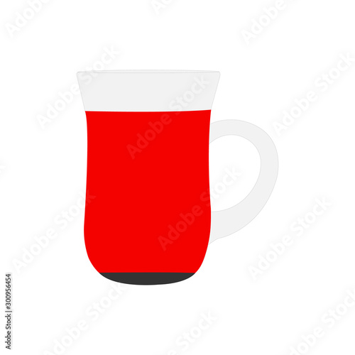 Vector illustration of a turkish tea glass on white