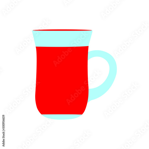 Vector illustration of a turkish tea glass on white