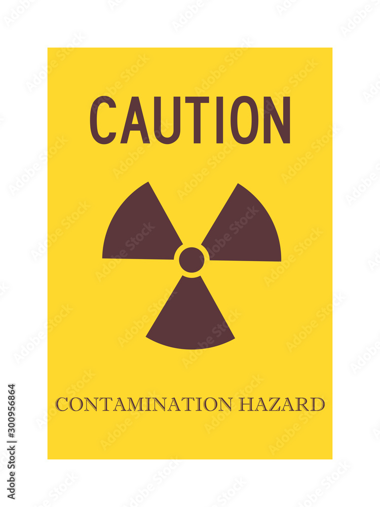Obraz premium Caution contamination hazard warning sign vector