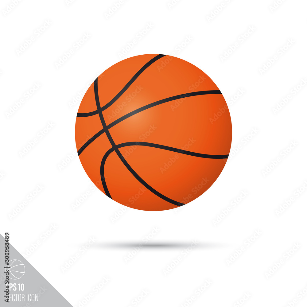 Basketball ball smooth vector icon. Sports equipment symbol.