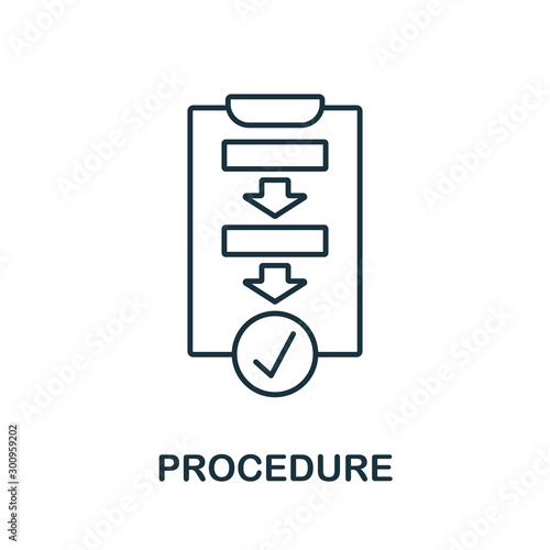 Procedure icon outline style. Thin line creative Procedure icon for logo, graphic design and more