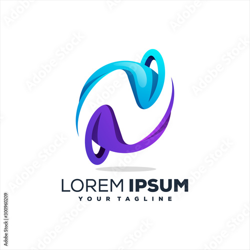 awesome letter n logo design