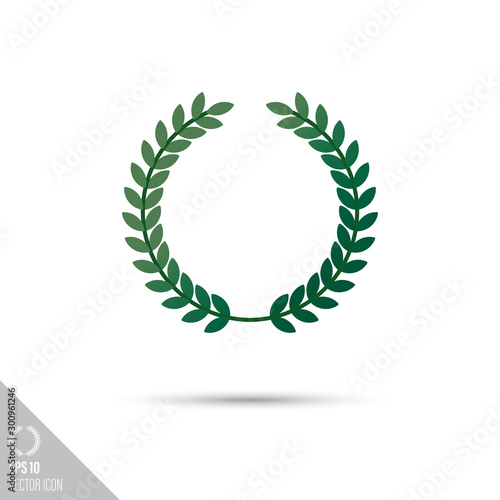 laurel wreath smooth vector icon. Sports equipment and success symbol.