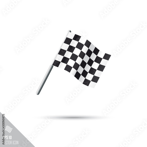 Racing finish flag smooth vector icon. Sports equipment and success symbol.