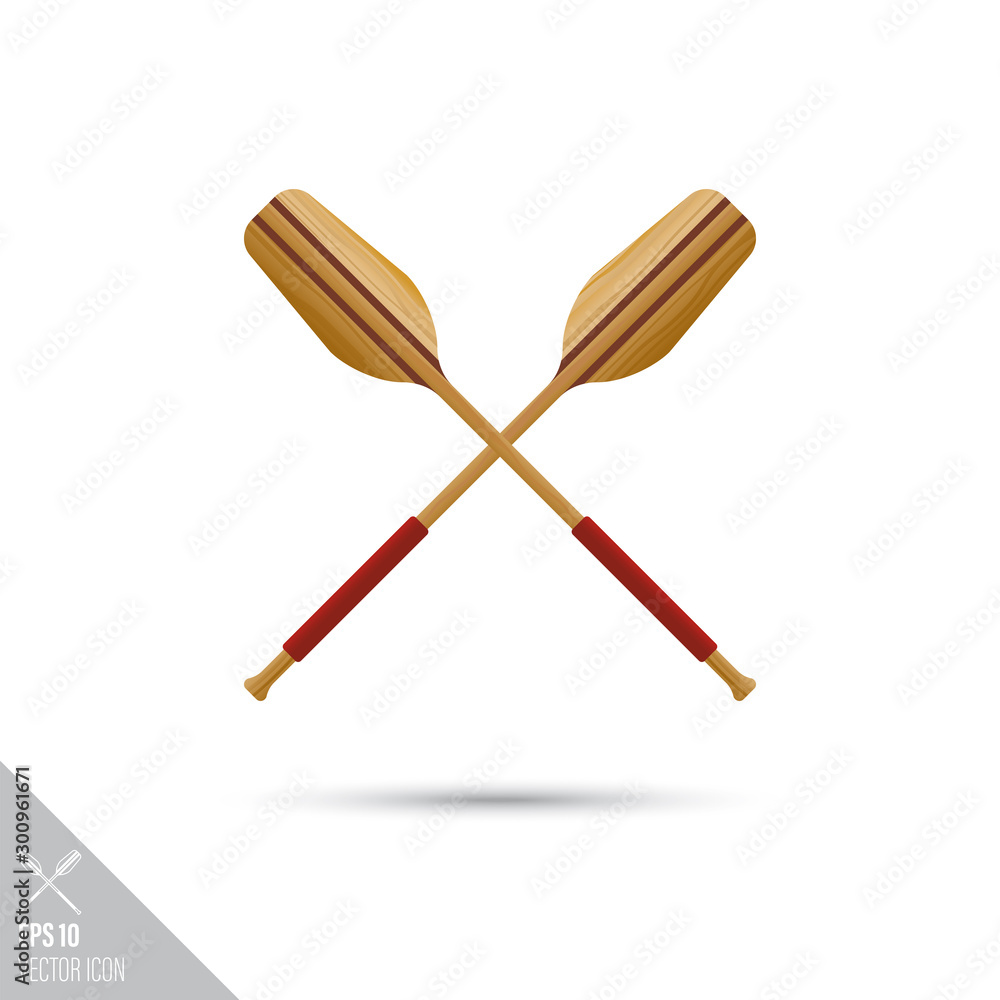 Crossed rowing oars smooth vector icon. Sports equipment symbol. Crossed rowing oars smooth vector icon. Sports equipment symbol.