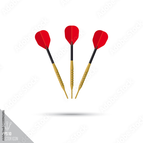 Dart arrows smooth vector icon. Sports equipment symbol.
