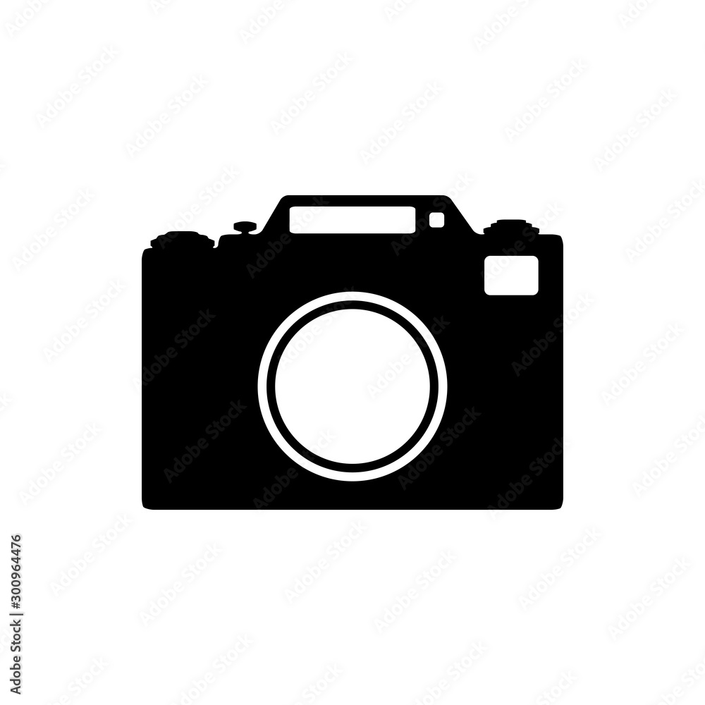 Stylized icon camera. Logo for design. Simple vector illustration. Stylized icon camera. Logo for design. Simple vector illustration.