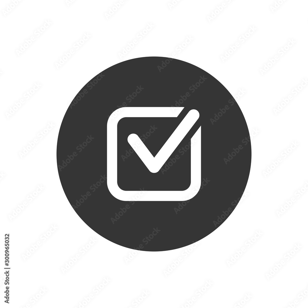 Check icon on gray. vector illustration flat style Check icon on gray. vector illustration flat style