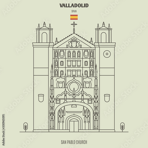 San Pablo Church in Valladolid, Spain. Landmark icon