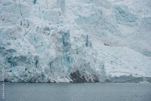 Glacier front seen from the sea in arctic Svalbard