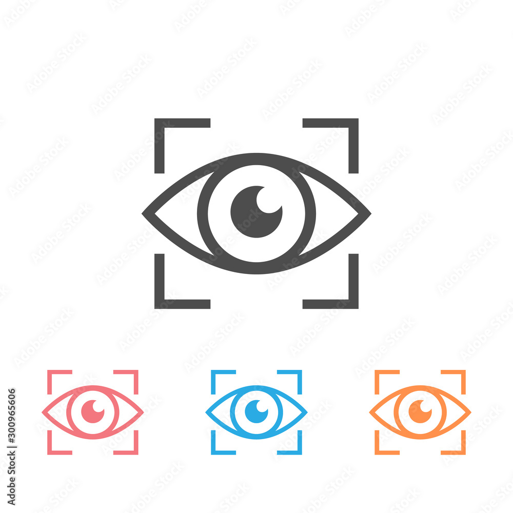 Eye icon set sign. Vector illustration flat style Eye icon set sign. Vector illustration flat style