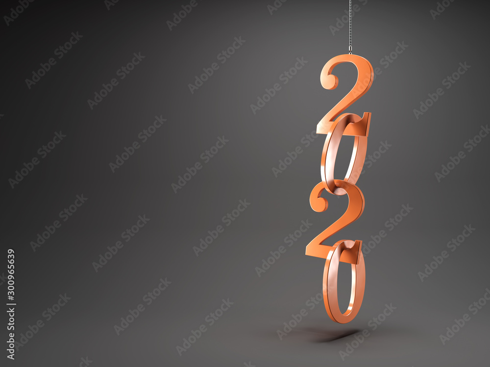 New Year 2020Creative Design Concept - 3D Rendered Image New Year 2020Creative Design Concept - 3D Rendered Image