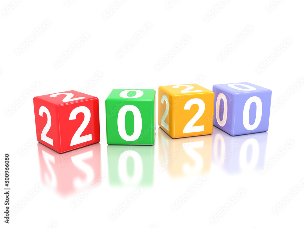 New Year 2020 Creative Design Concept - 3D Rendered Image New Year 2020 Creative Design Concept - 3D Rendered Image