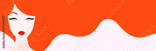 Illustration of red haired woman