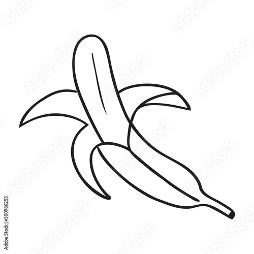 Black and white isolated bannana on white