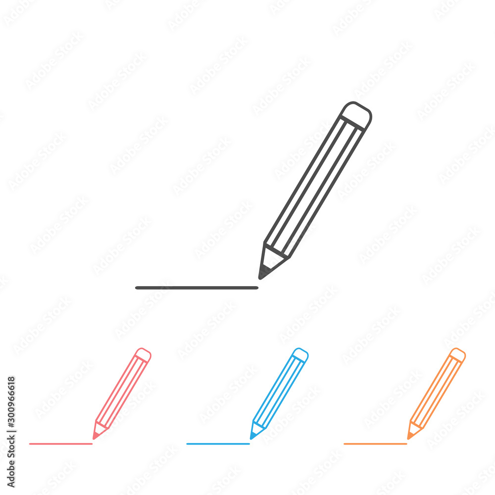 Fototapeta premium Pencil Icon Set Vector. Pictogram in trendy flat style illustration on white background. Pencil logo design
