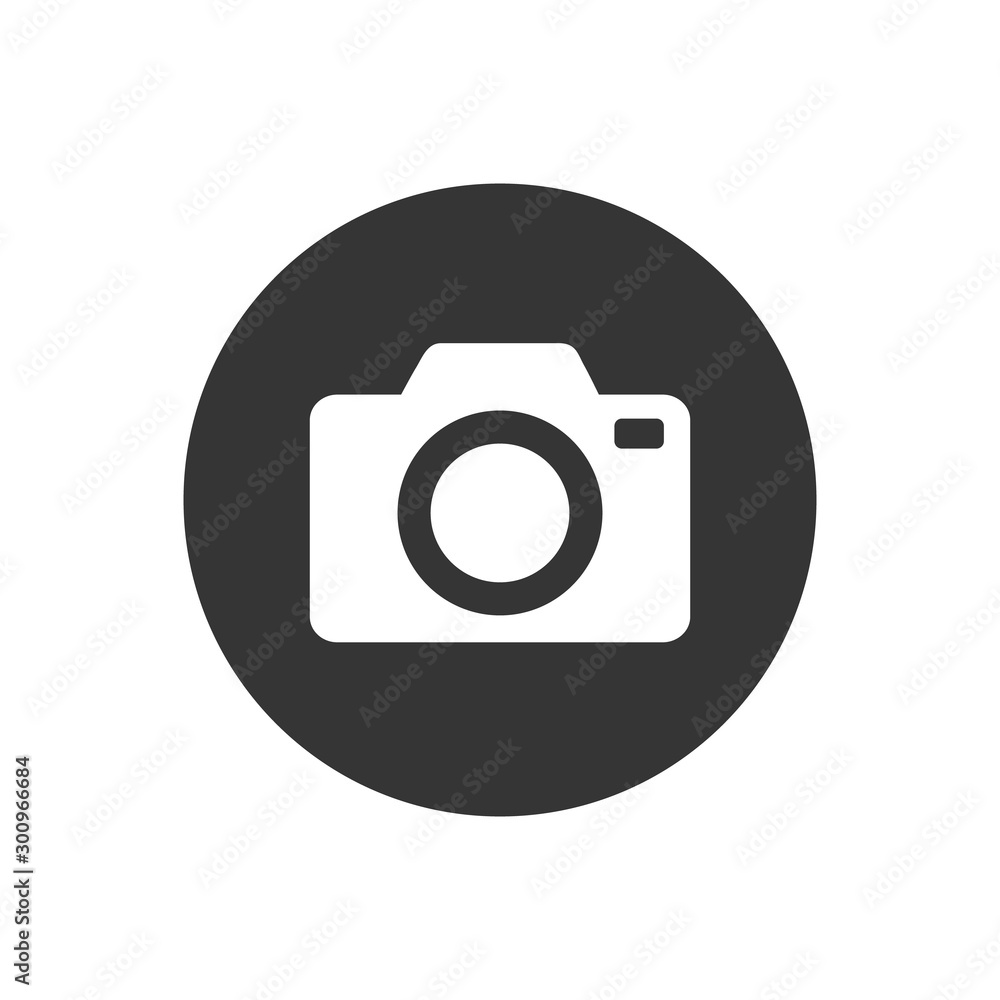 Photo camera vector icon on white flat style