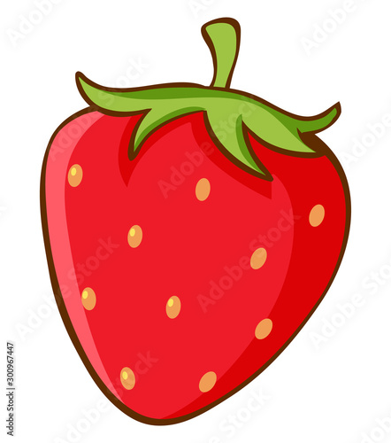 Red strawberry on white background