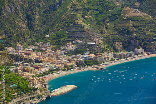 High angle view of Minori and Maiori, Amalfi coast, Italy © sarymsakov.com