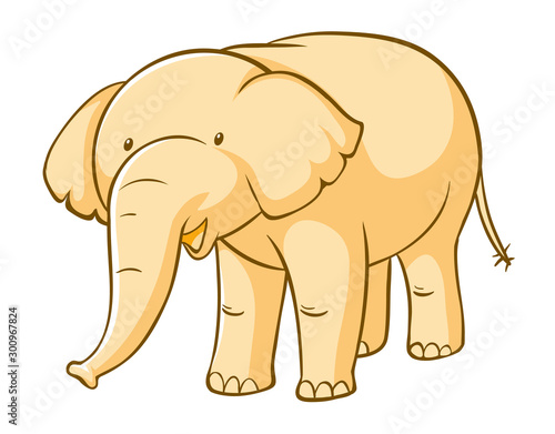 Yellow elephant on white background © GraphicsRF