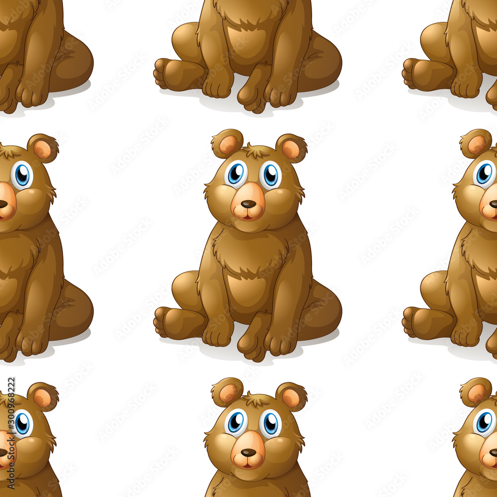 Seamless pattern tile cartoon with bear Seamless pattern tile cartoon with bear