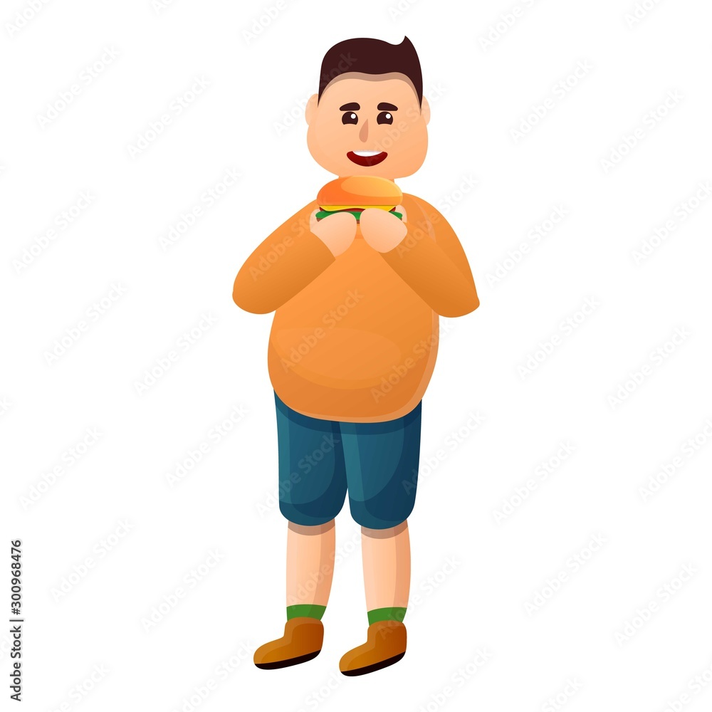 Burger addiction icon. Cartoon of burger addiction vector icon for web design isolated on white background Burger addiction icon. Cartoon of burger addiction vector icon for web design isolated on white background