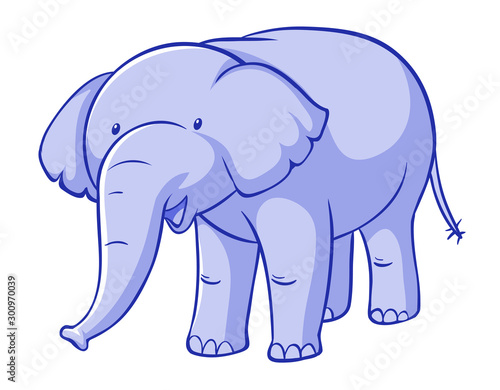 Purple elephant on white background
