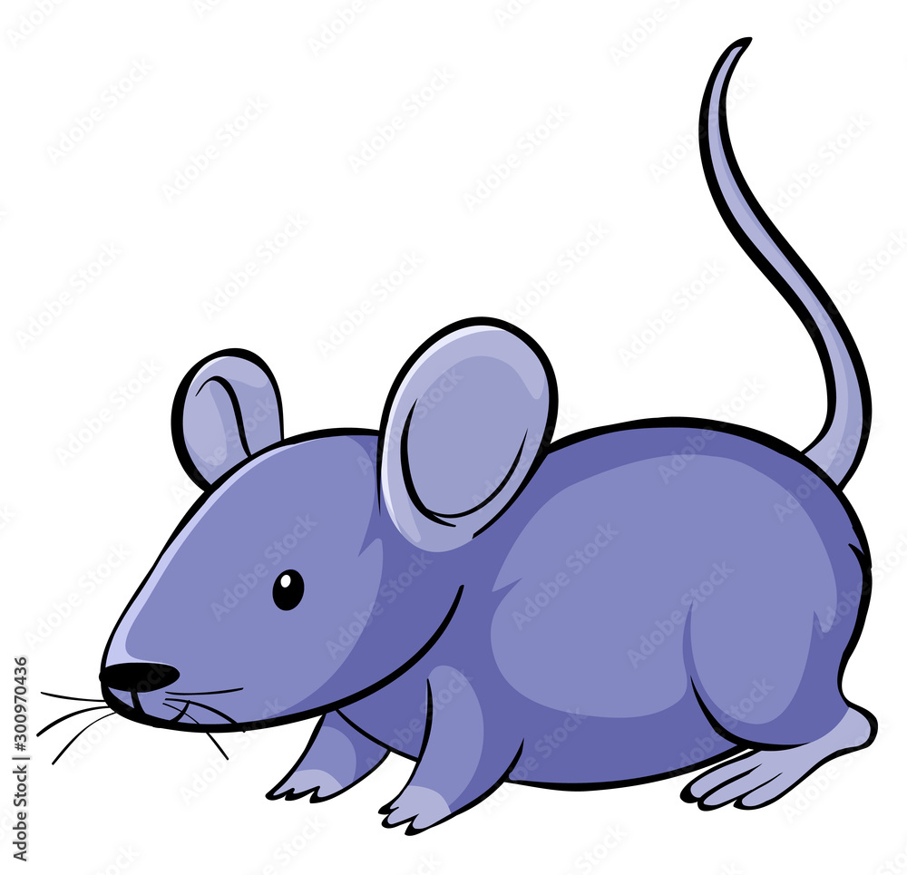 Obraz premium Purple mouse on white background